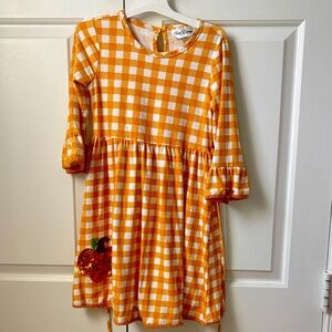 Pumpkin gingham dress